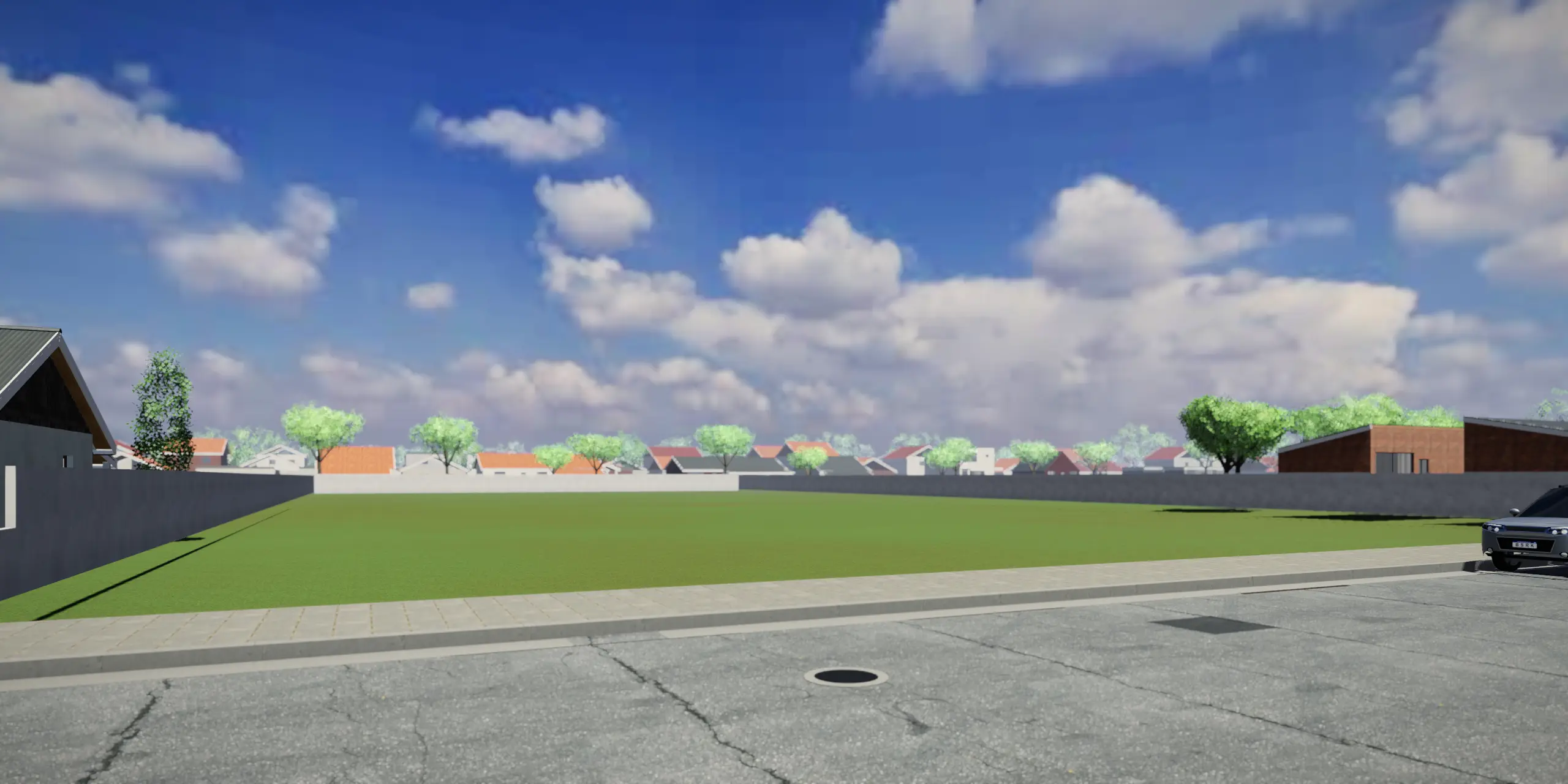 El mismo lote en El Refugio, Córdoba, vacío, en 3D